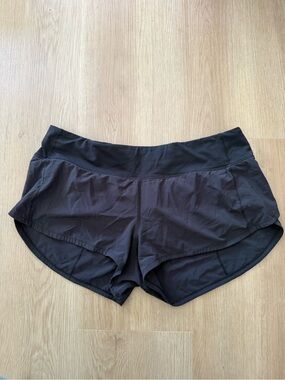 lululemon black track that lined shorts 3” size 8